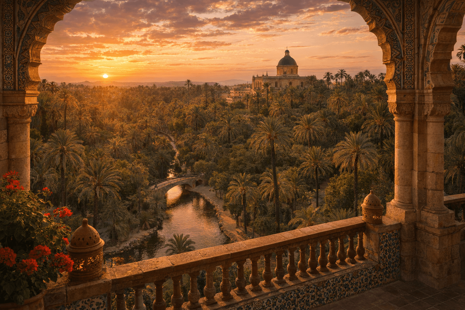 Vista cinematográfica de Parque Municipal de Elche, Elche