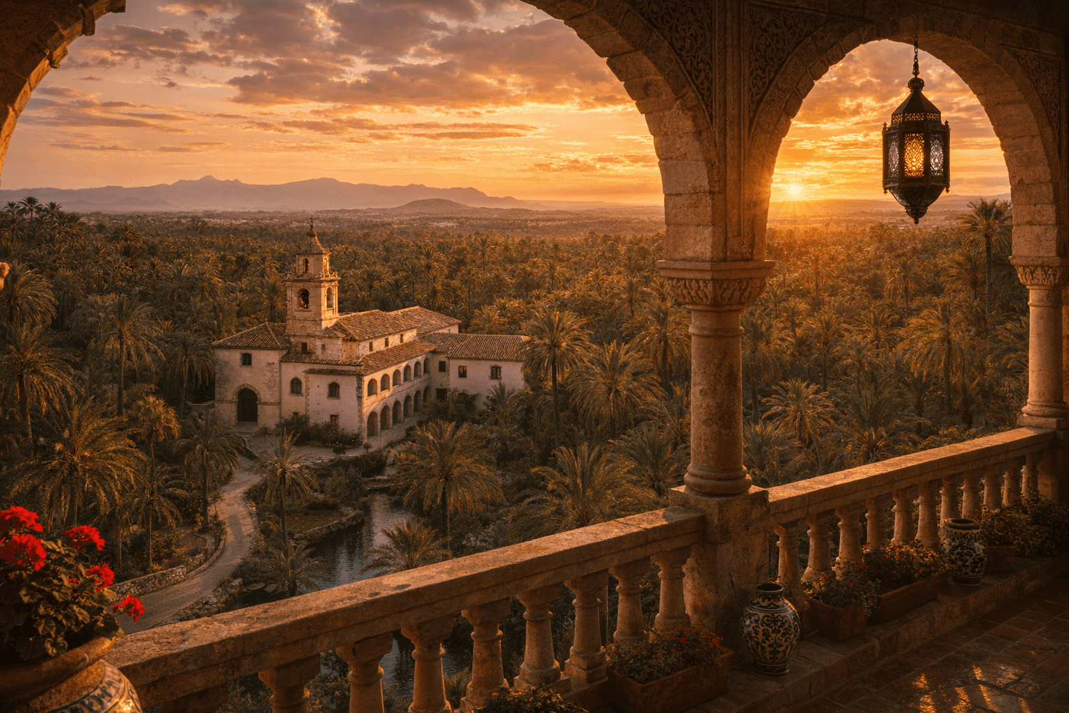 Vista cinematográfica de Museo del Palmeral, Elche