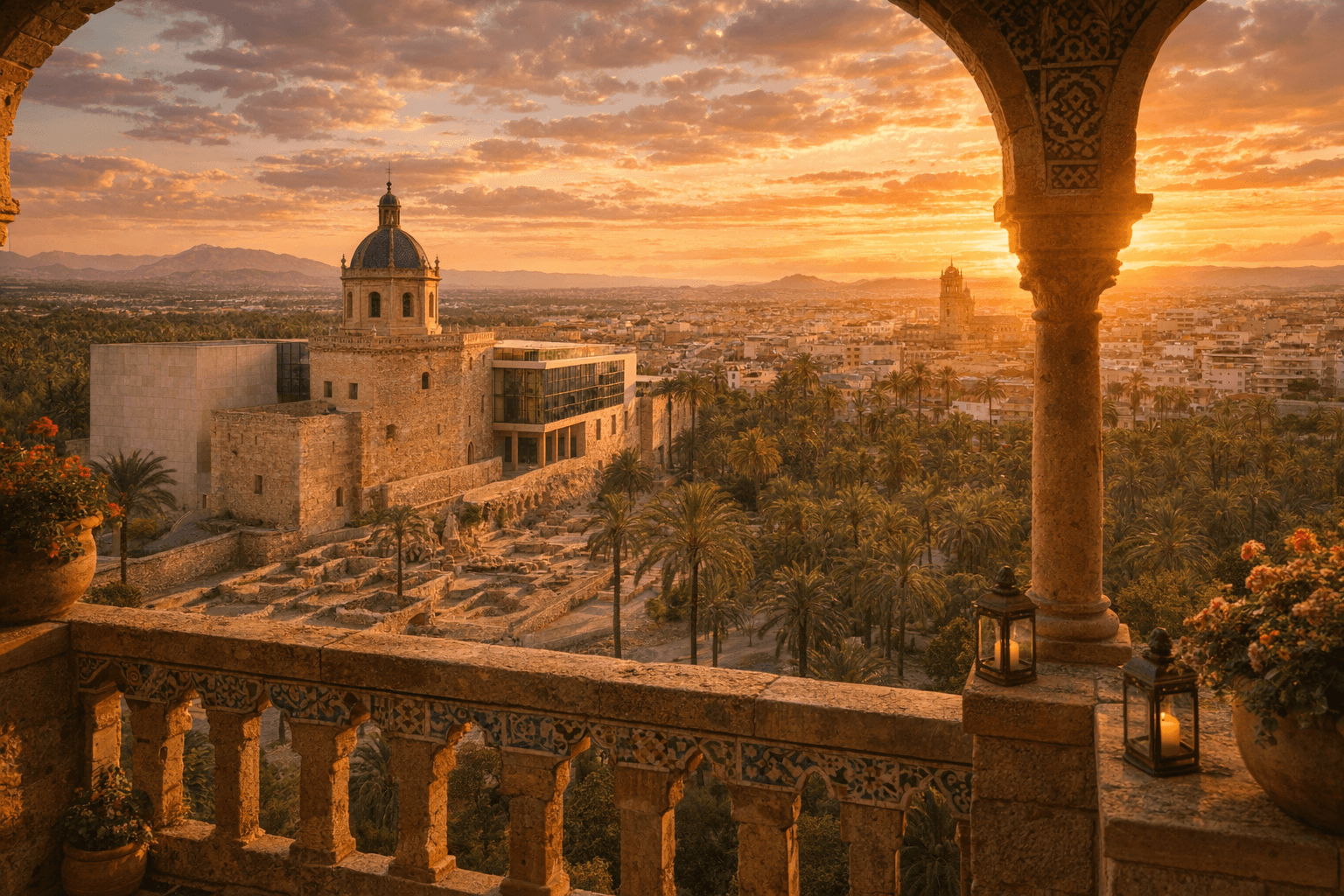 Vista cinematográfica de Museo Arqueológico y de Historia de Elche (MAHE), Elche