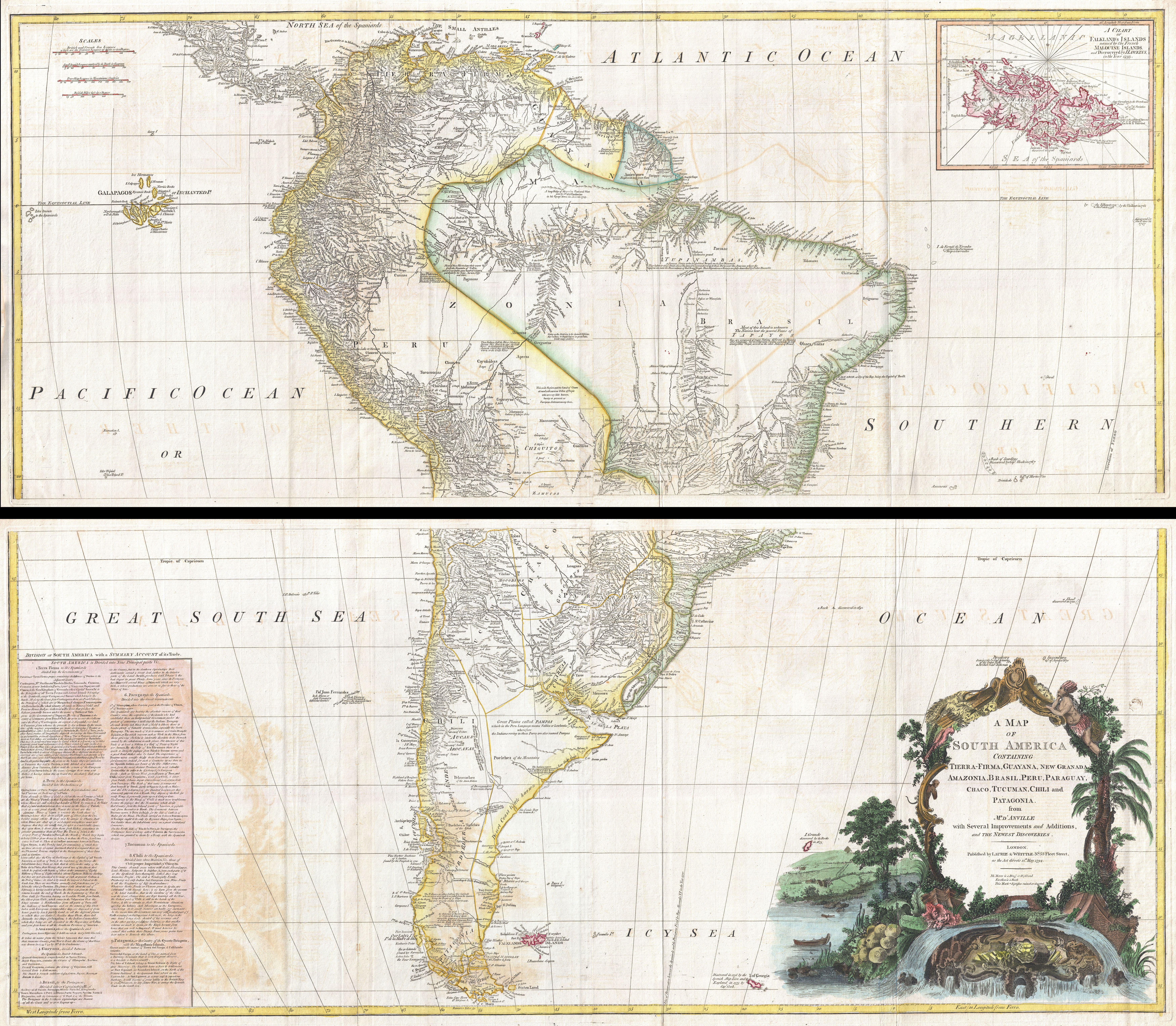 Best Places to Visit in Andalusia — 1795 D'Anville Wall Map of South America - Geographicus - SouthAmerica-laruiewhi