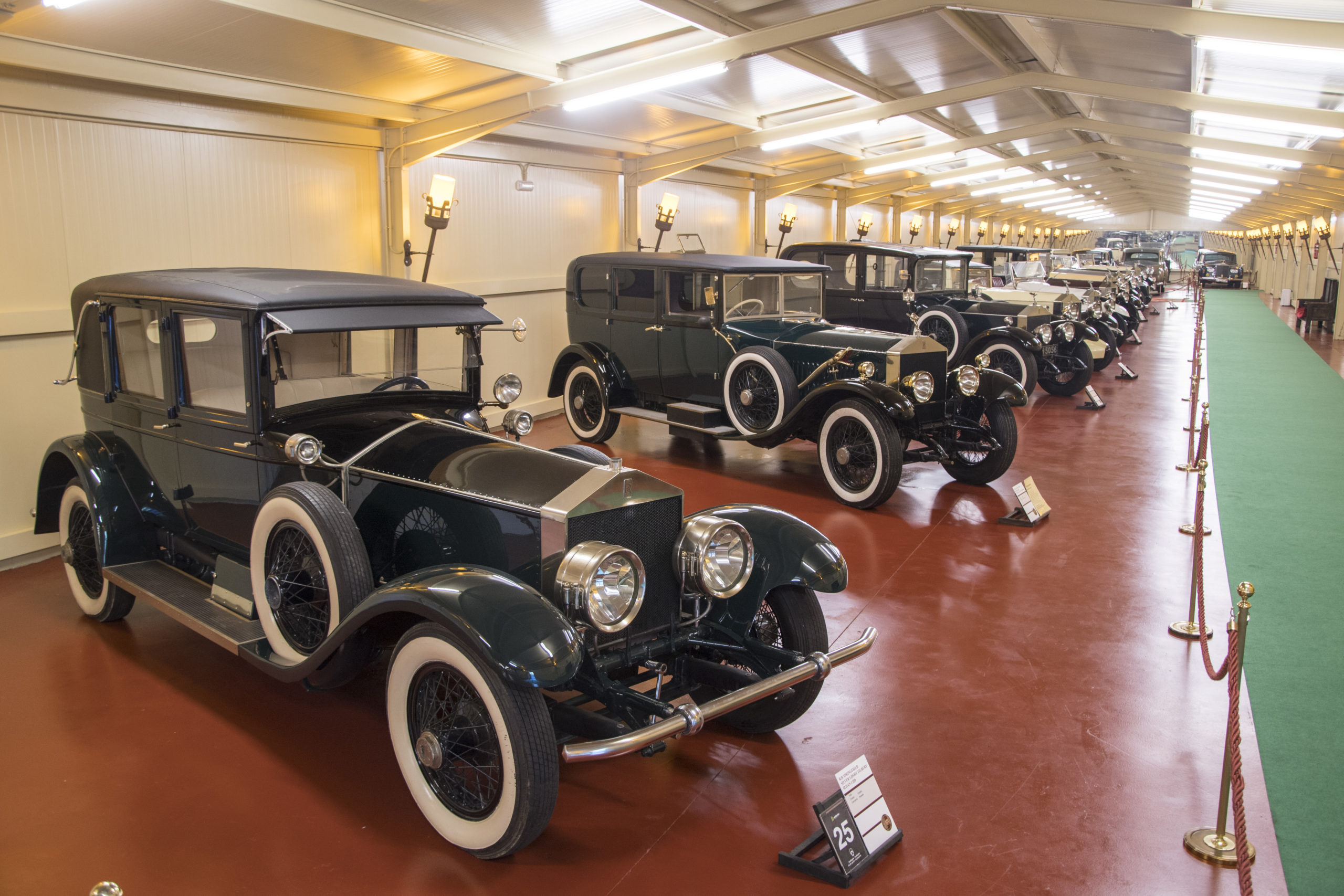 The stunning Rolls-Royce collection displayed at La Torre Loizaga near Bilbao, showcasing automotive luxury and heritage.